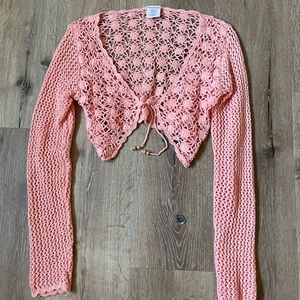 Pink crochet sweater size S